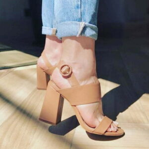 Beige Block Heels