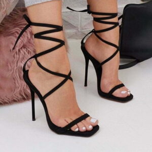 Black strappy stiletto
