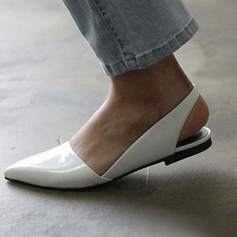 White Solid Flats