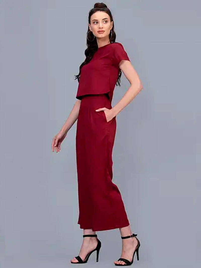 Women Maroon Co-ords - Image 3