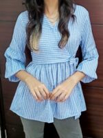 Azure Peplum Women Top