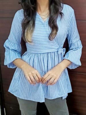 Azure Peplum Women Top