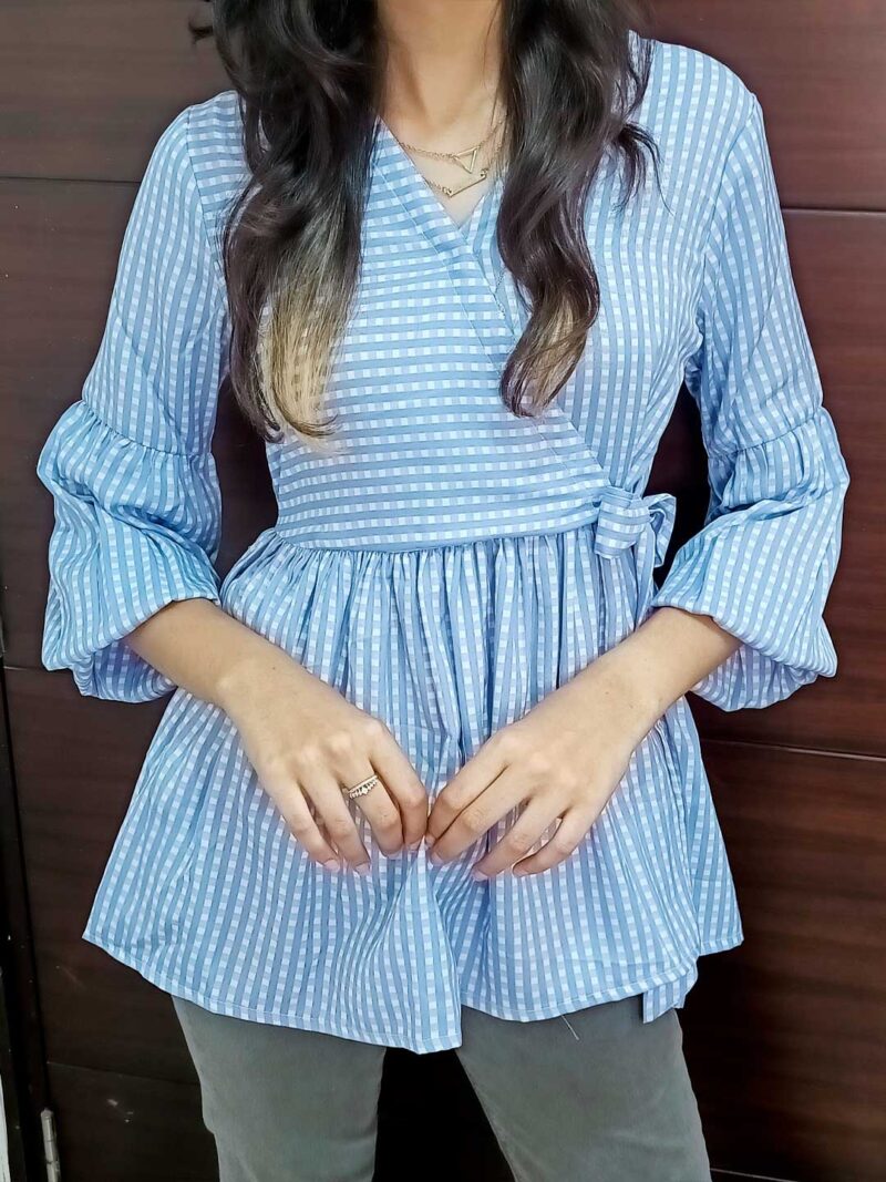 Azure Peplum Women Top