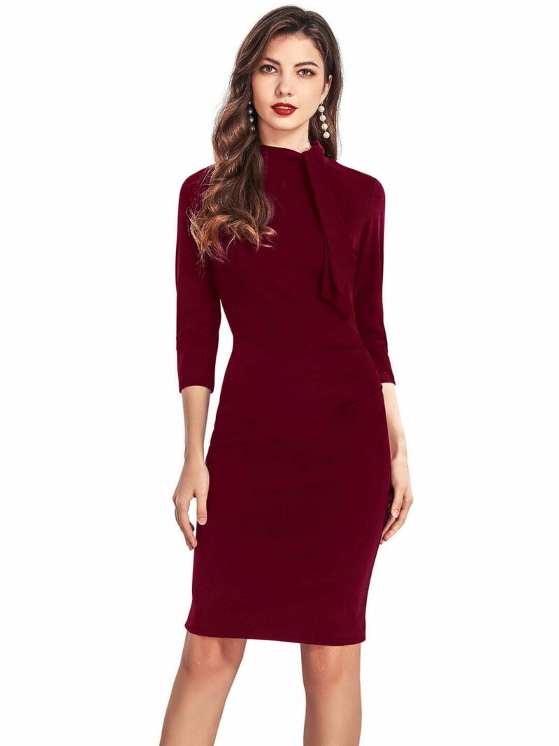 Maroon Bodycon Dress