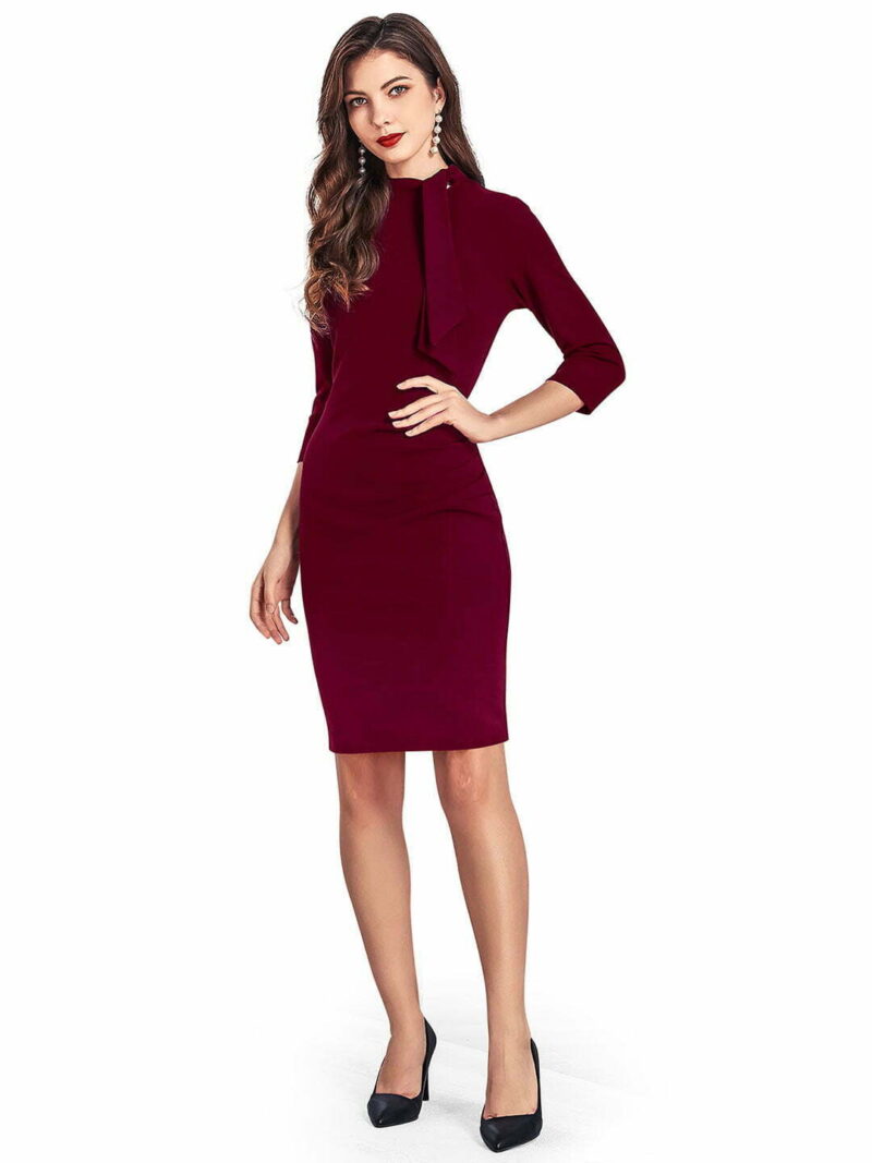 Maroon Bodycon Dress - Image 3