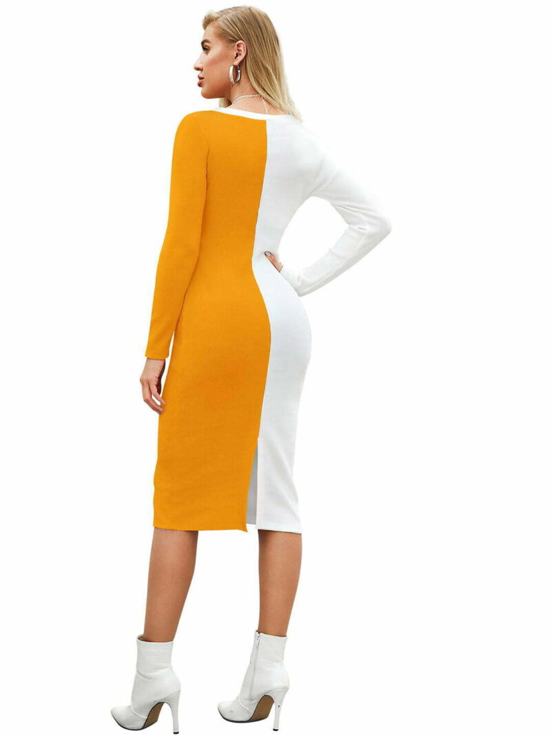 Solid Yellow Dress - Image 5