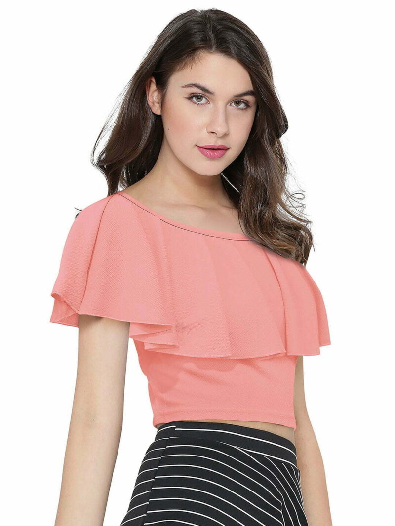 Solid Peach Women Top - Image 2
