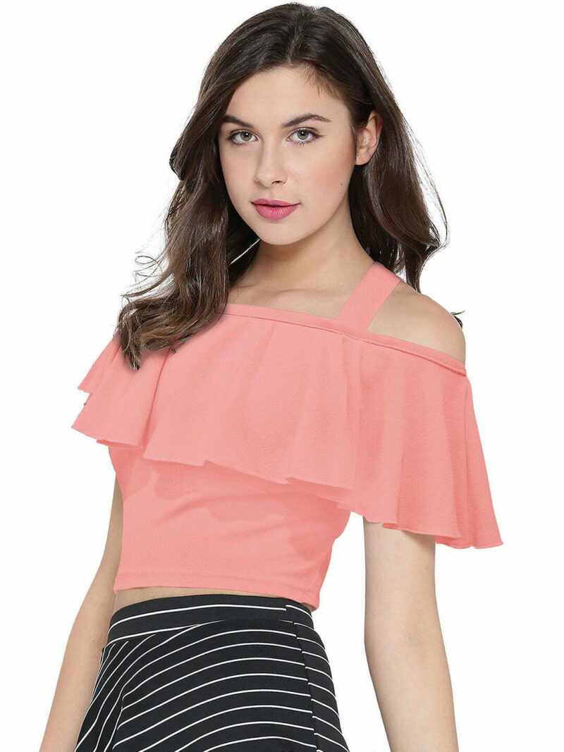 Solid Peach Women Top - Image 4