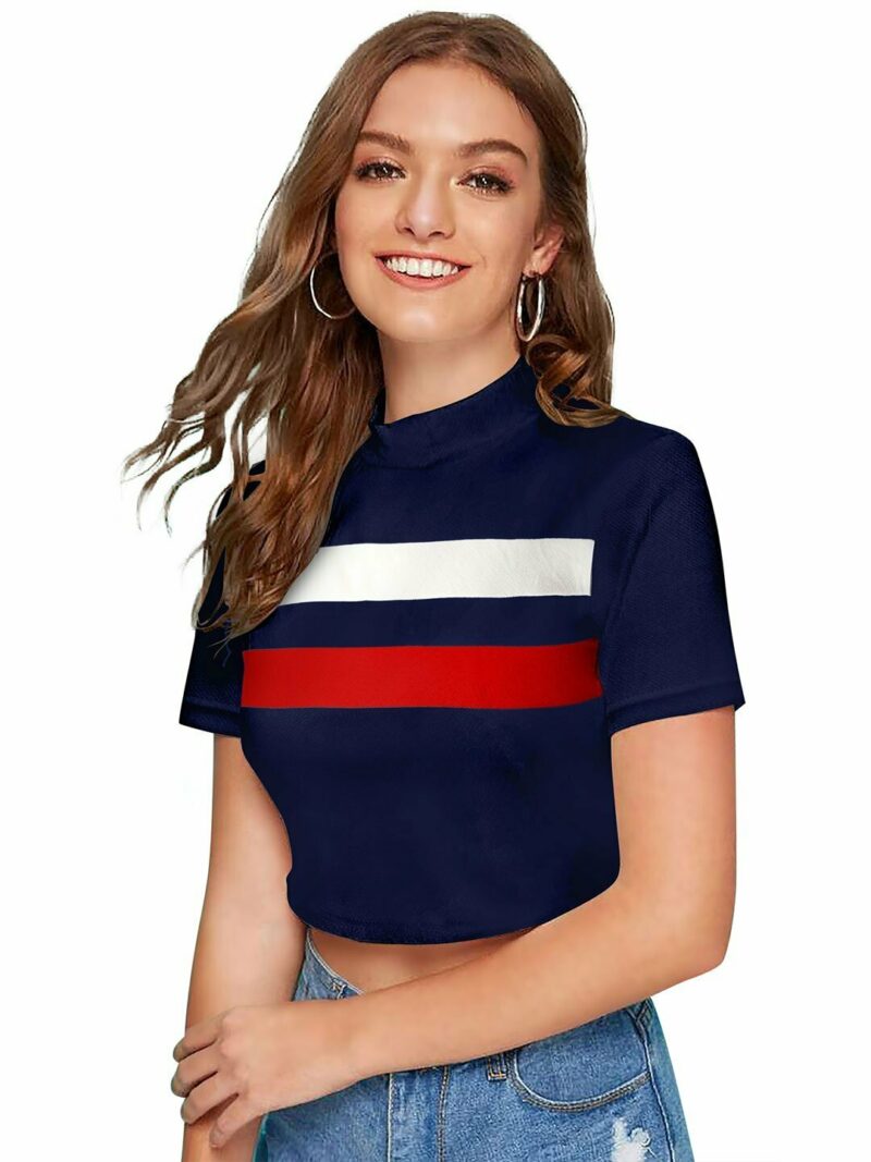 Women Solid Crop Top - Red - Image 7