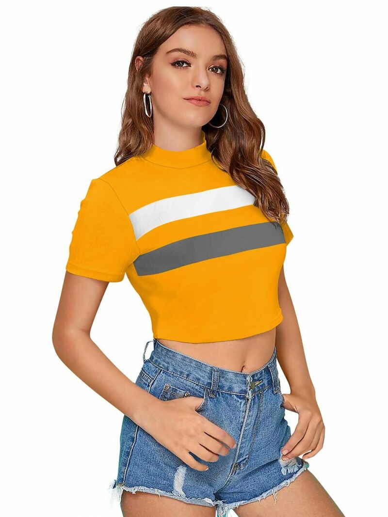Women Solid Crop Top - Red - Image 10