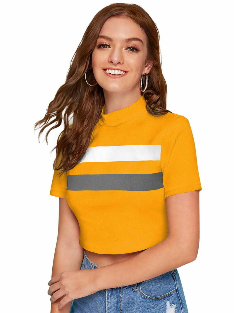 Women Solid Crop Top - Red - Image 8