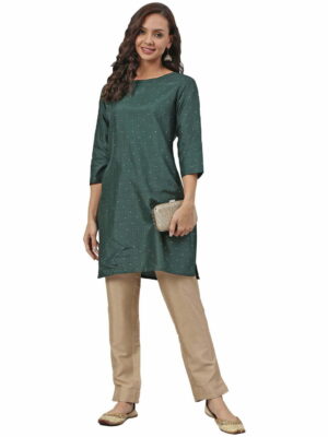 Women Dark Green Kurta Set