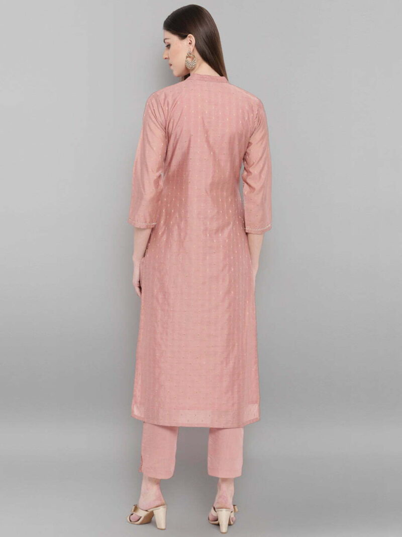 Women Rose Pink Kurta Set - Image 5