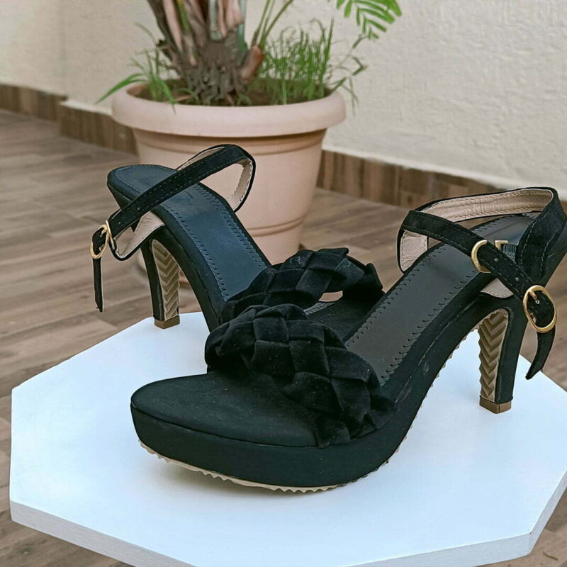 Women Black Suede Heels