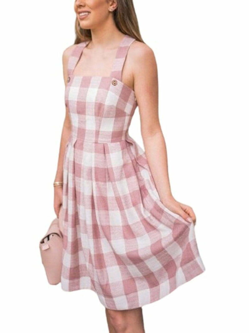 Women Rose Pink and White Dress