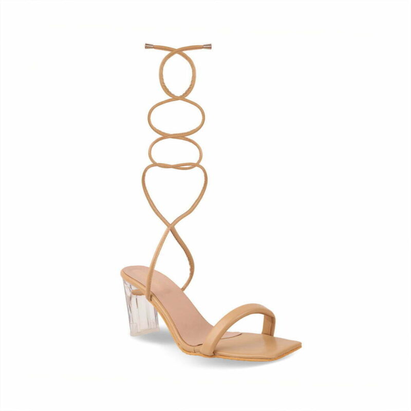 Women Nude Lucite Heels - Image 4