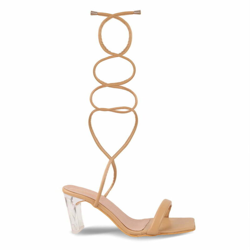 Women Nude Lucite Heels - Image 6