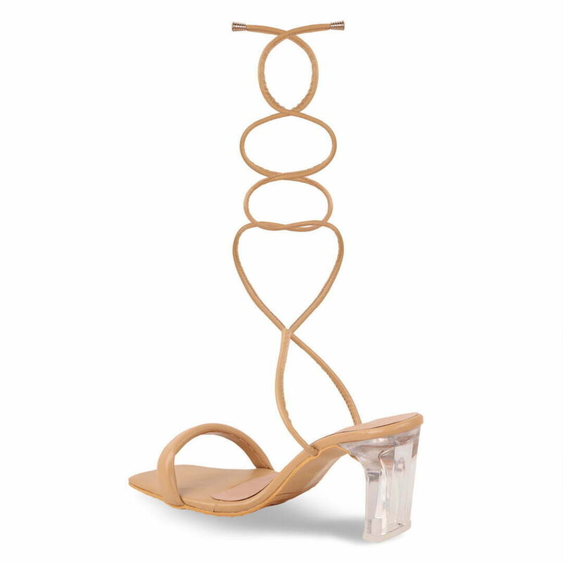 Women Nude Lucite Heels - Image 5