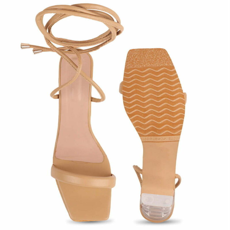 Women Nude Lucite Heels - Image 2