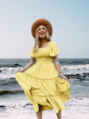Women Solid Fit & Flare Midi dress
