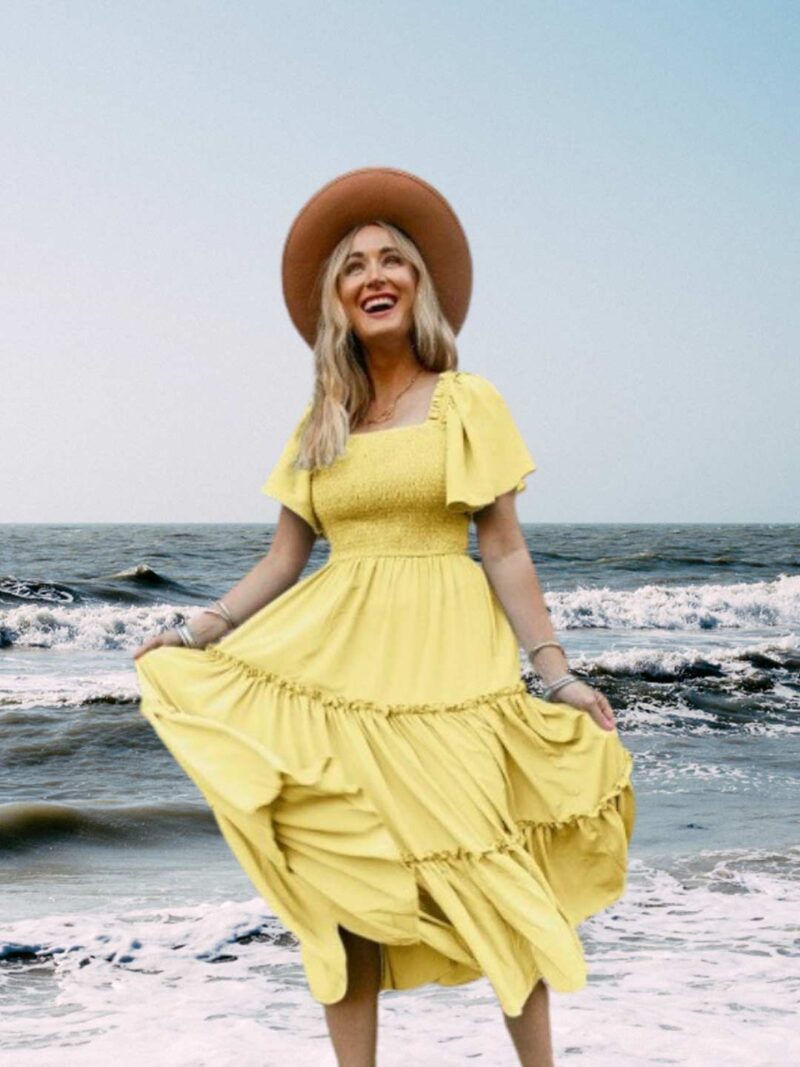 Women Solid Fit & Flare Midi dress