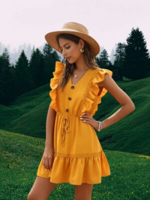 Women Solid Mini Dress