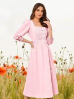 Women Solid Midi Dress