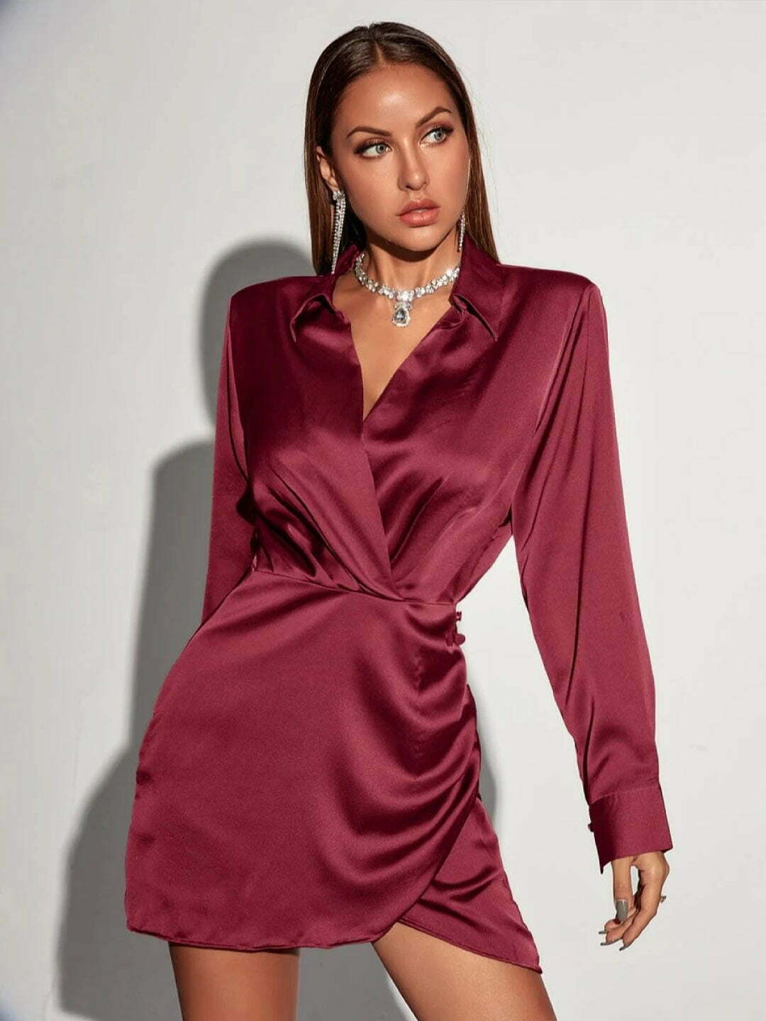 Urbanic Women Wrap Maroon Dress - Buy Urbanic Women Wrap Maroon Dress  Online at Best Prices in India